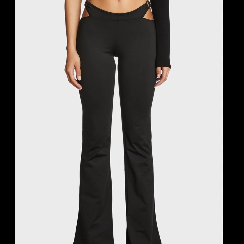 Black cut out pants